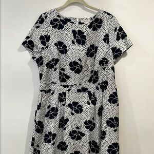Elegant Black and White Floral Dress